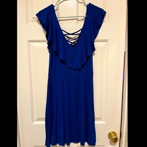 Beautiful royal blue dress barley worn